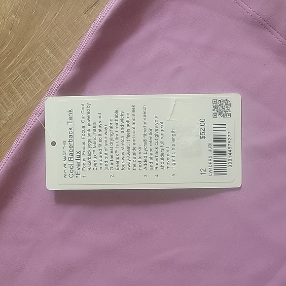 NWT Lululemon Cool Racerback Tank Size 12 - Picture 3 of 4